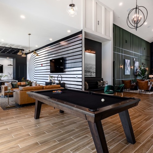 lounge with wooden decor